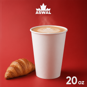 Verre en papier blanc 20 oz