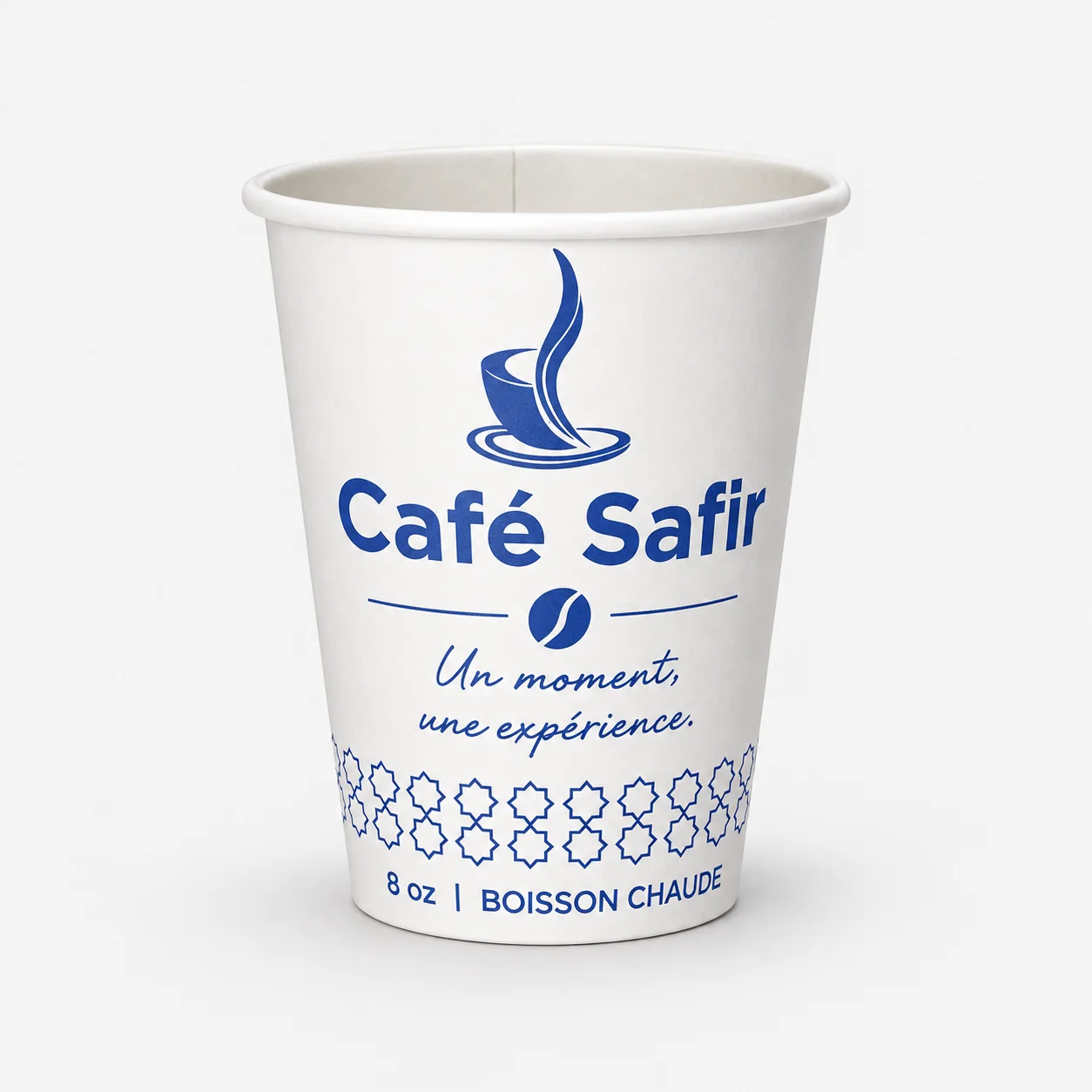 Gobelet personnalisé Café Safir fabriqué par ASWAL